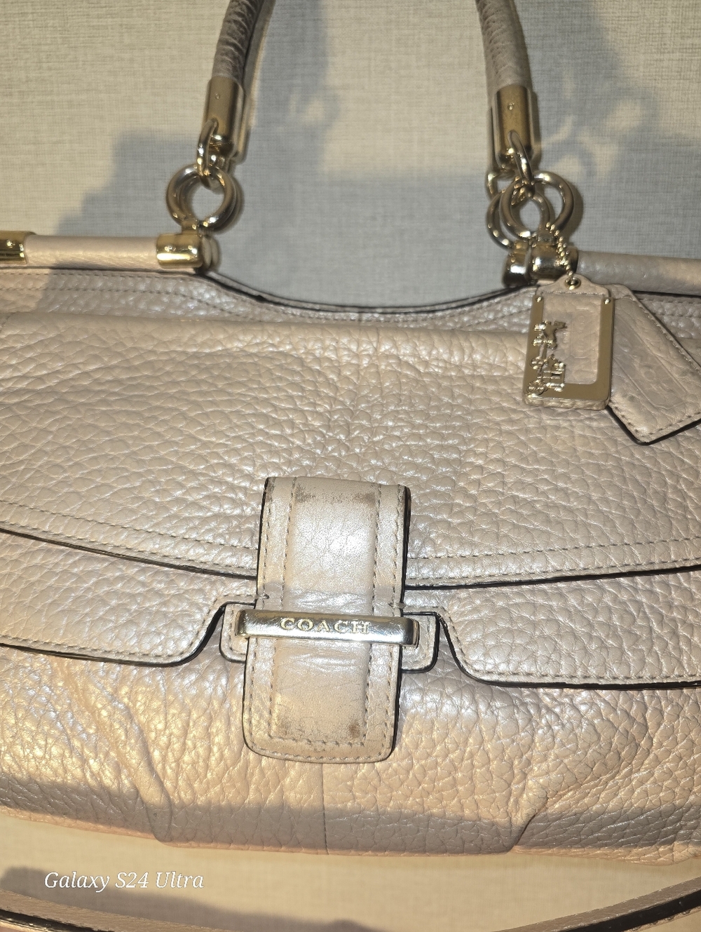 Coach Madison Pinnacle Italian Pebbled Leather Lilly bag in the Pearl colorway - Picture 3 of 7